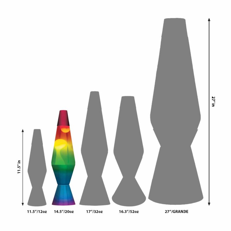 14.5” LAVA Lamp Rainbow – White/Clear/Tricolor - US 6021