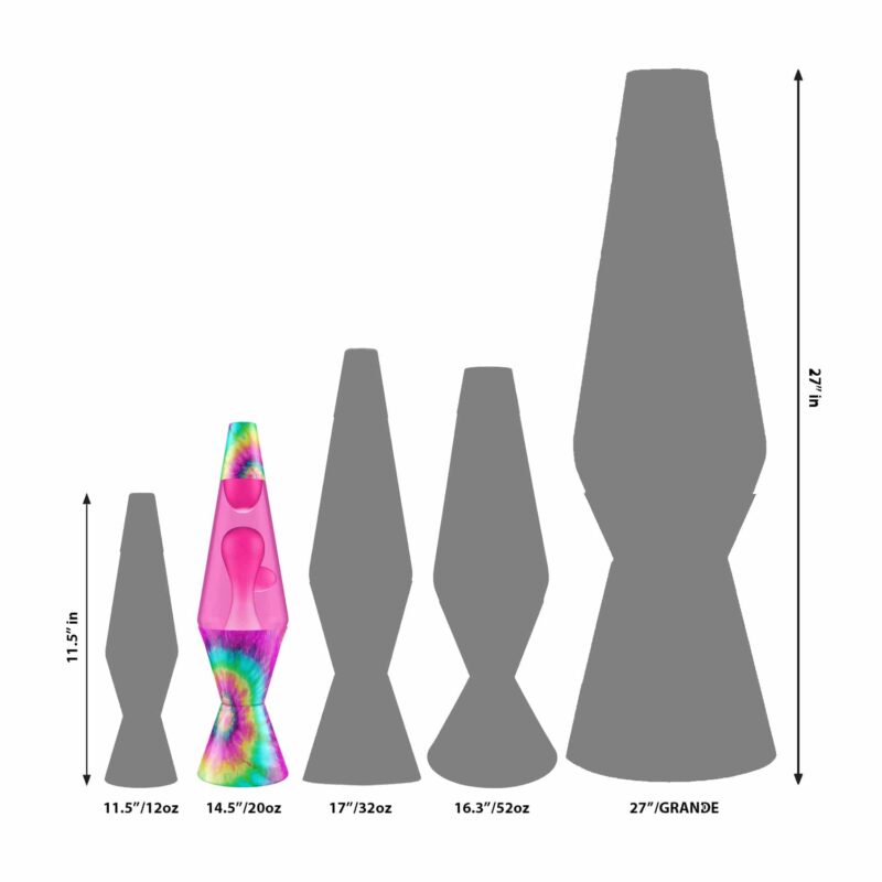 14.5″ LAVA Lamp – Tie Dye Pink Spiral - US 1823