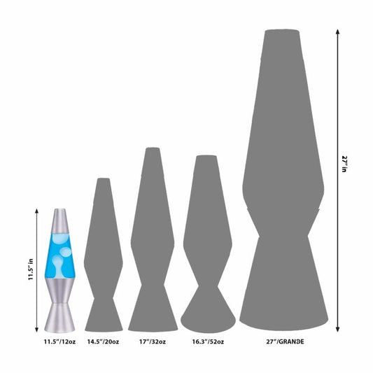 11.5″ LAVA Lamp – White/Blue/Silver - US 6422