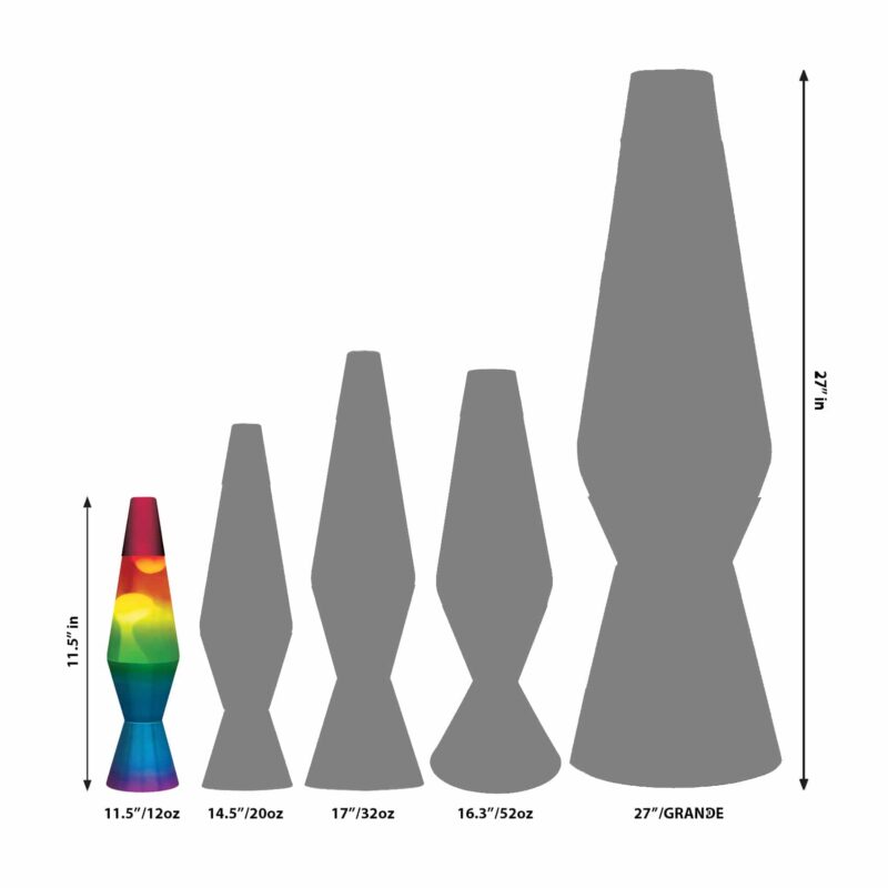 11.5″ LAVA Lamp Rainbow – White/Tricolor - US 2258