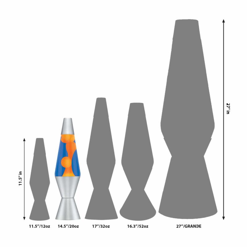14.5” LAVA Lamp – Orange/Blue/Silver - US 7617