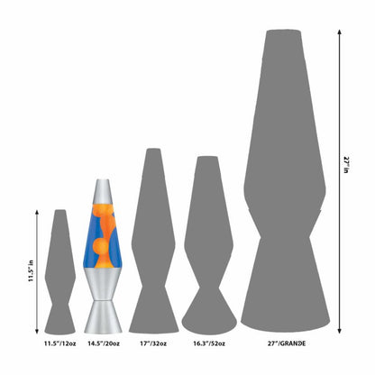 14.5” LAVA Lamp – Orange/Blue/Silver - US 7617