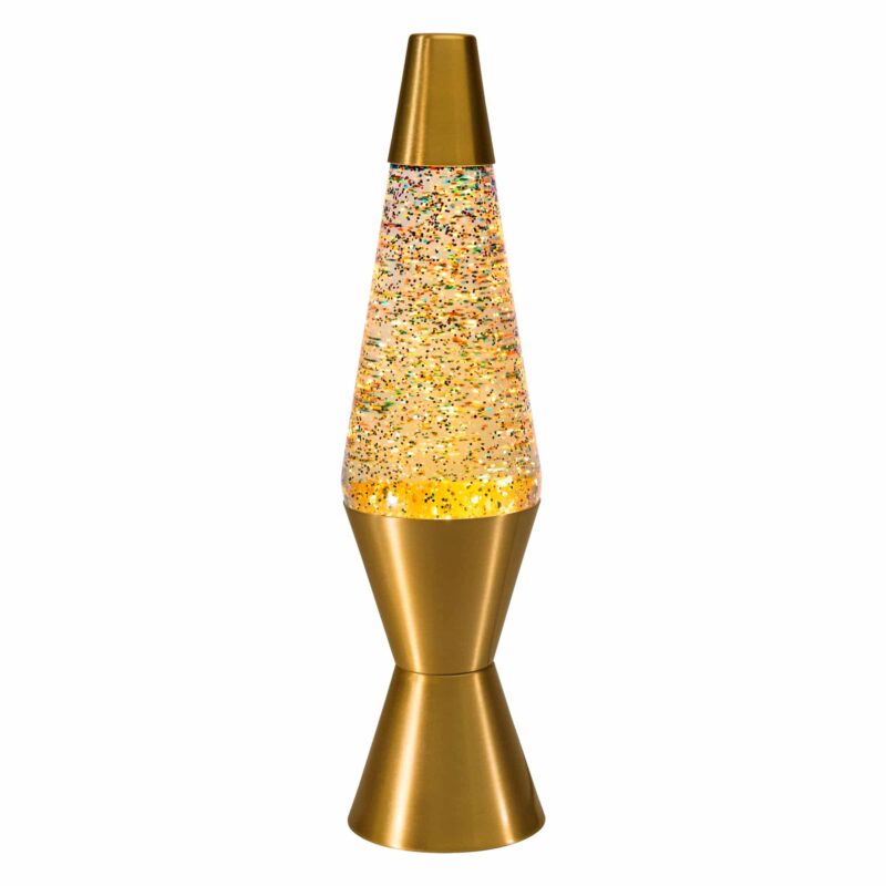 14.5″ LAVA Lamp Rainbow Glitter – Clear/Gold - US 1247