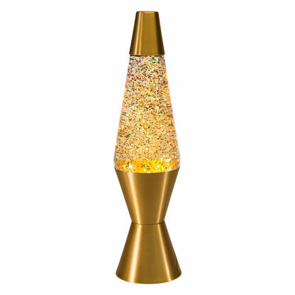 14.5″ LAVA Lamp Rainbow Glitter – Clear/Gold - US 1247