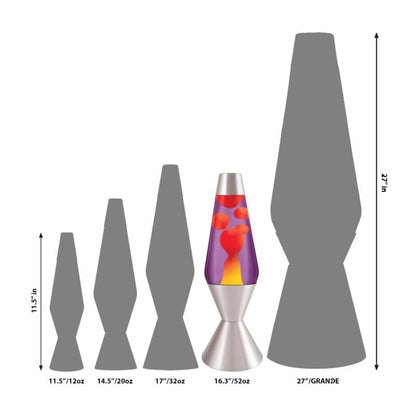 16.3″ LAVA Lamp – Yellow/Purple/Silver - US 6075